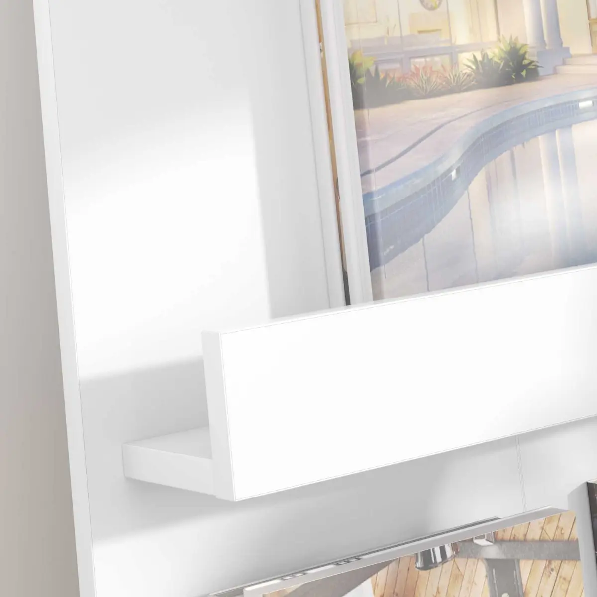 Magazine Rack Storage Organiser 51 x 11 x 102 cm White for Living Room Office Bedroom