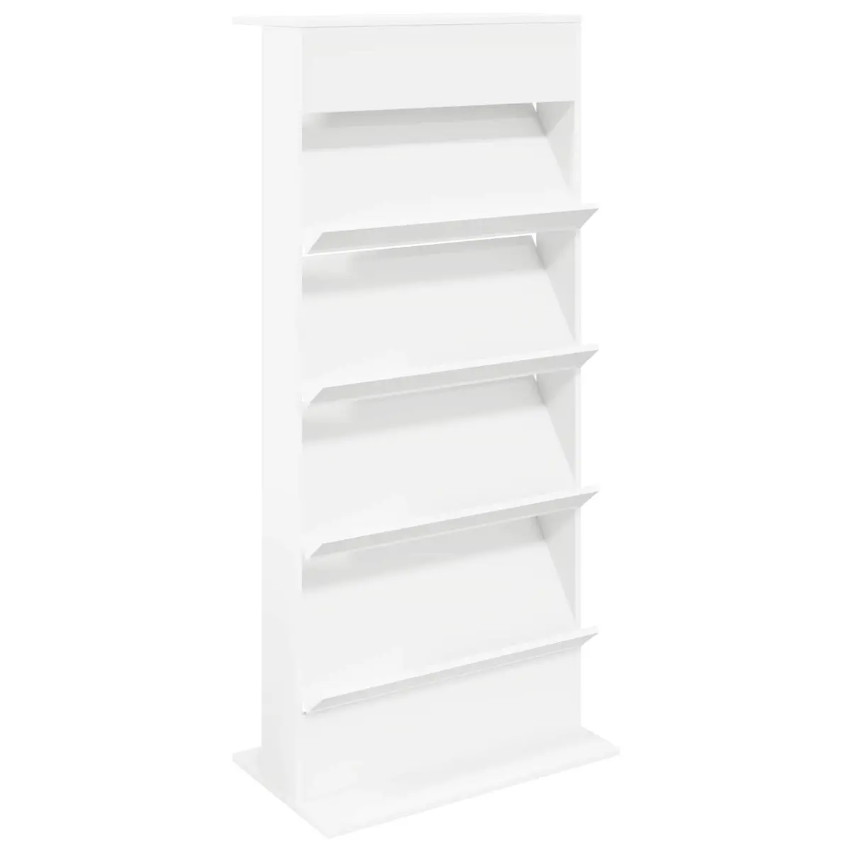 White Magazine Rack with Shelf