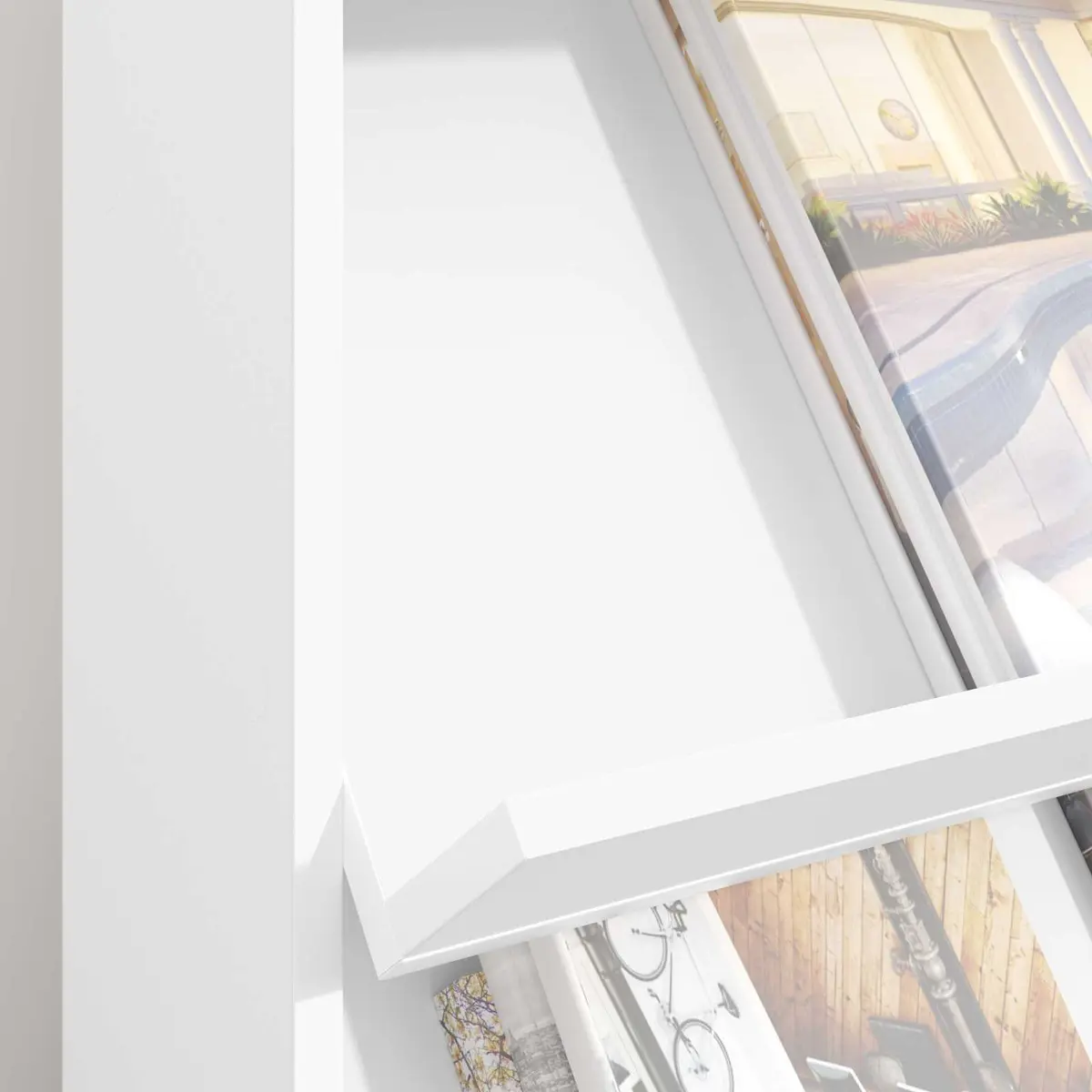 White Magazine Rack with Shelf