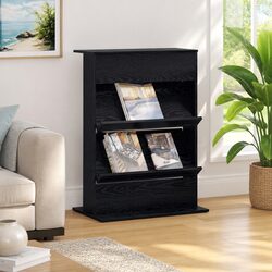 Value-Focused Black Oak Magazine Rack