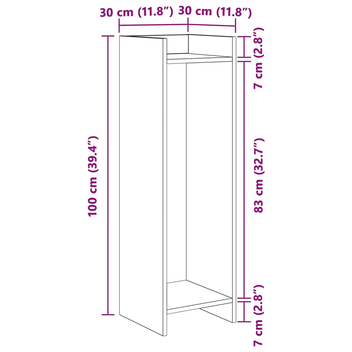 Plant Stand Indoor Vertical Display Organizer 30 x 30 x 100 cm White 2 pcs