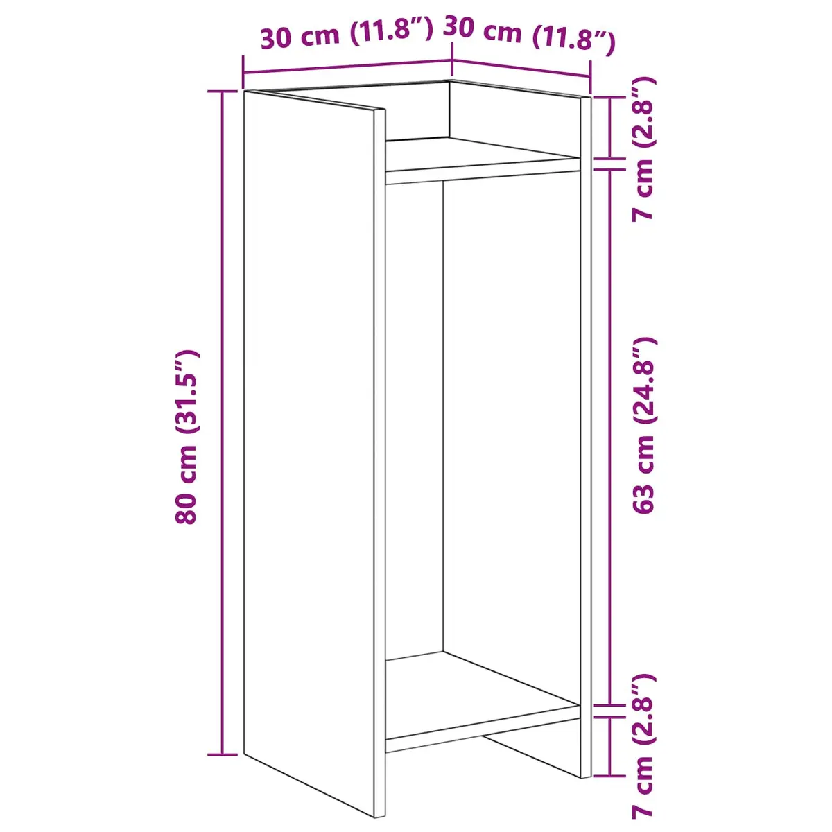 Plant Stand 2 pcs Indoor Vertical Space-Saving 30 x 30 x 80 cm White