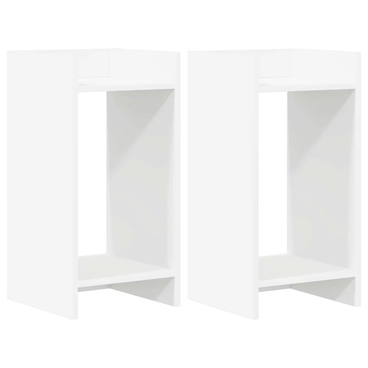 Plant Stand Indoor Display Shelf 30x30x60cm White 2 Pcs Engineered Wood
