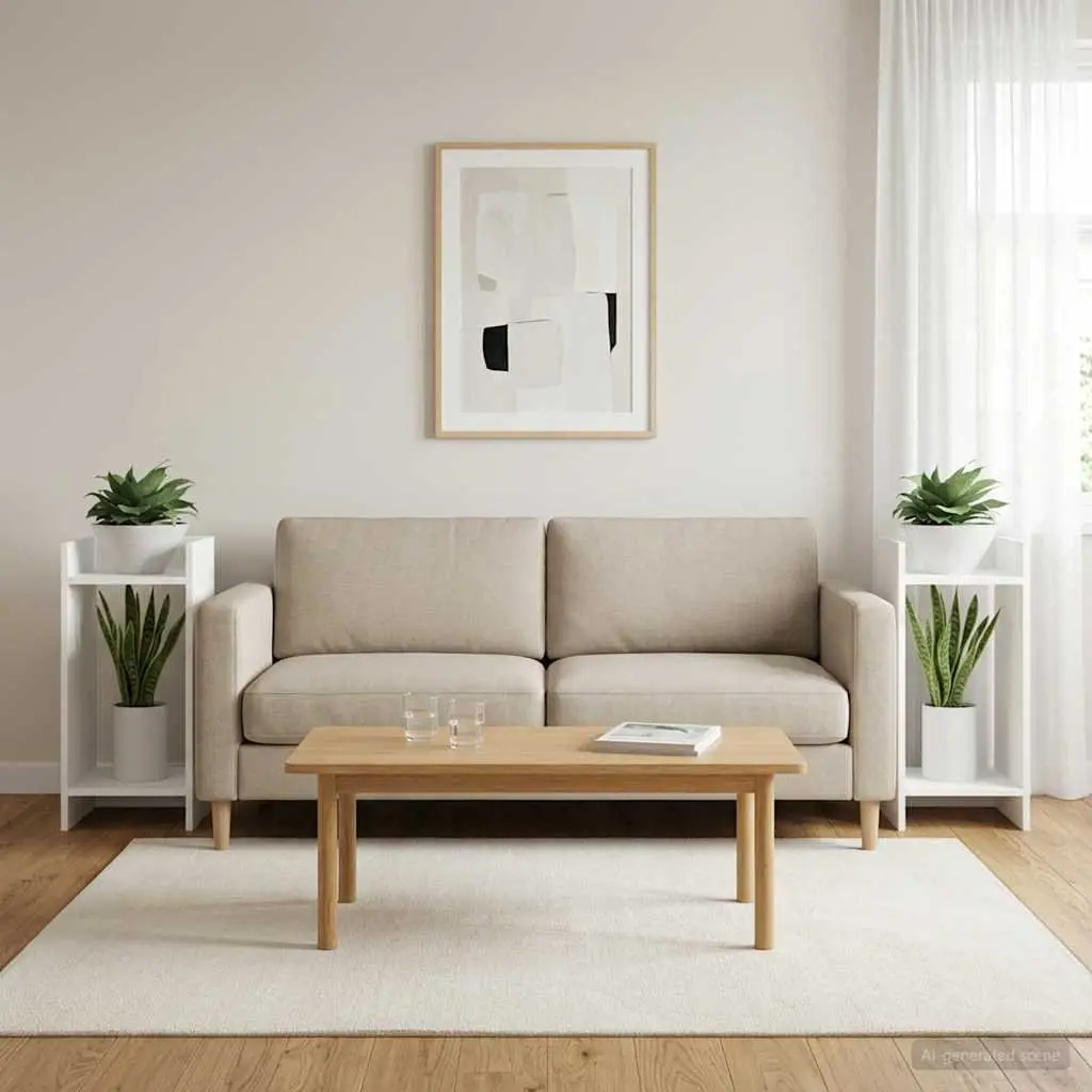 Plant Stand Indoor Display Shelf 30x30x60cm White 2 Pcs Engineered Wood