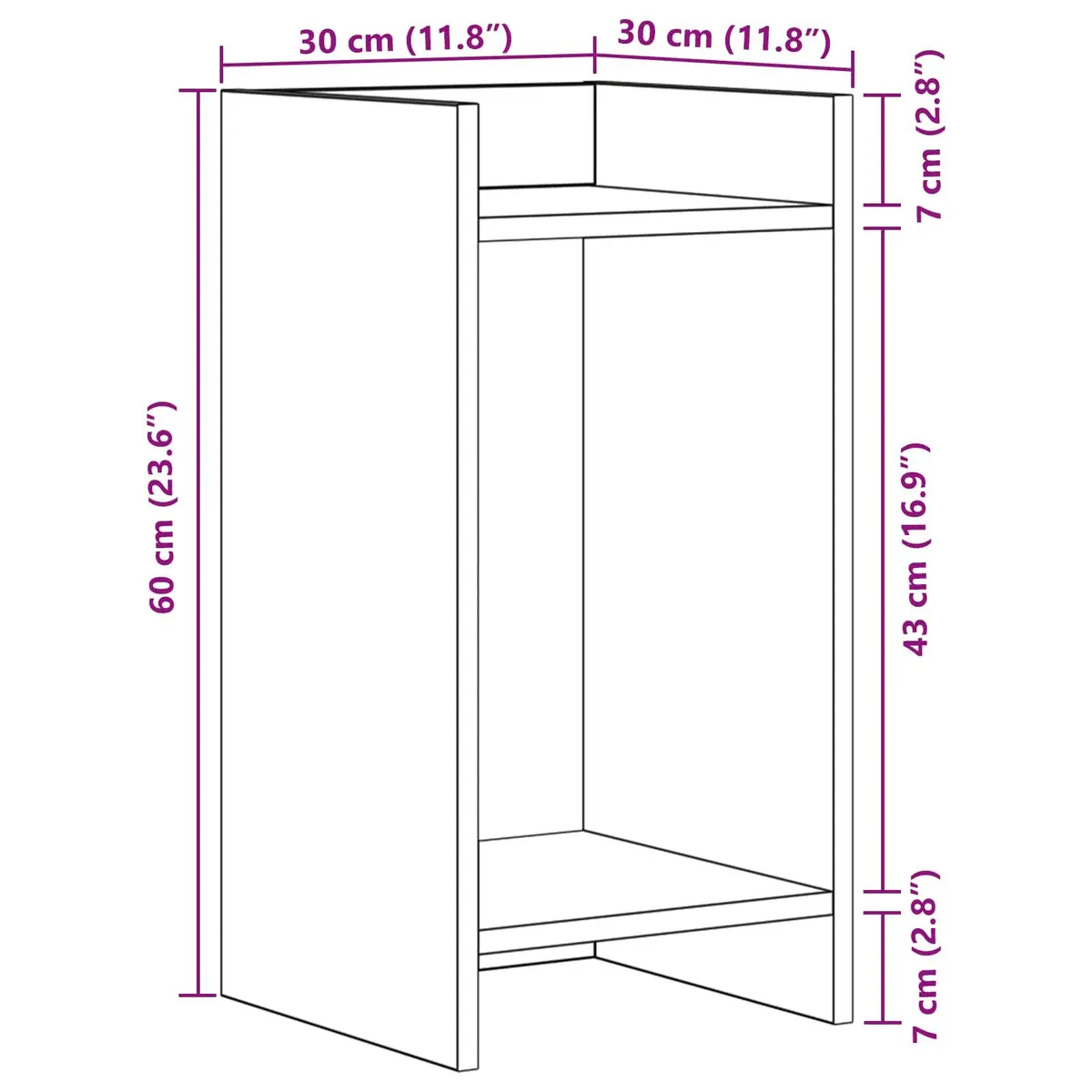 Plant Stand Indoor Display Shelf 30x30x60cm White 2 Pcs Engineered Wood