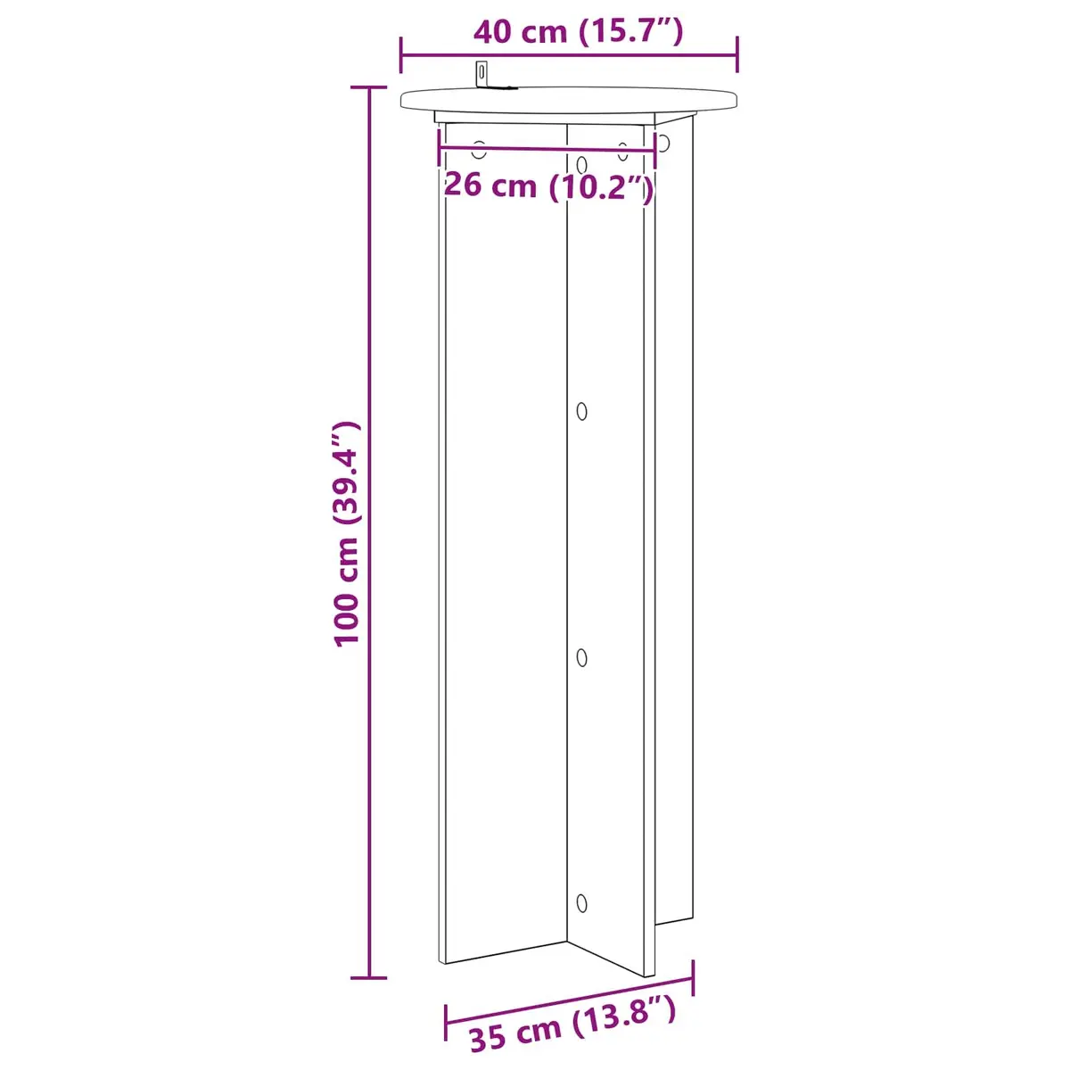 Plant Stand Indoor Display 2 pcs Ø40 x 100 cm White Modern Contemporary