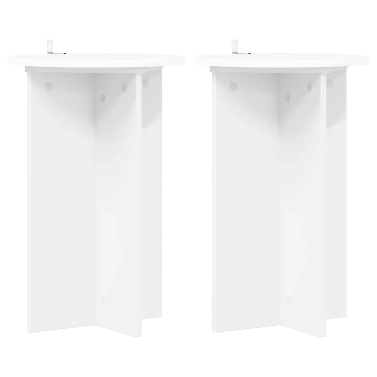 Plant Stand Indoor Display 60 cm White Modern Contemporary 2 Piece Ø40 cm