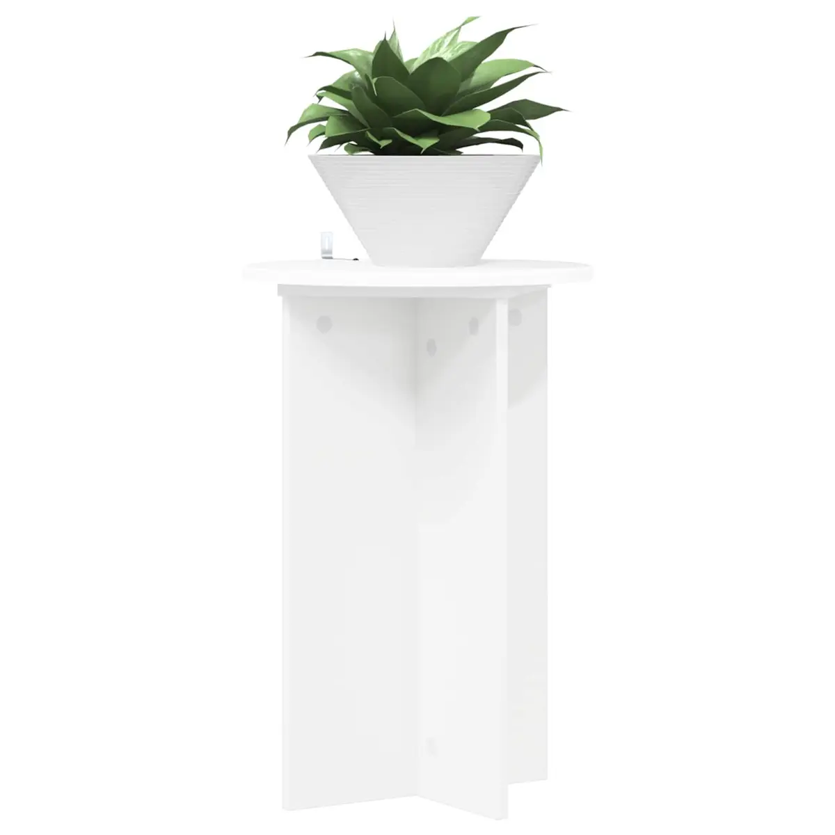 Plant Stand Indoor Display 60 cm White Modern Contemporary 2 Piece Ø40 cm