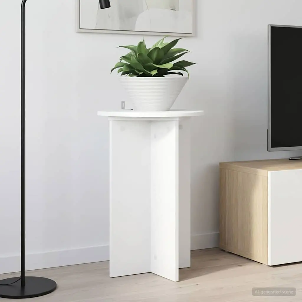 Plant Stand Indoor Display 60 cm White Modern Contemporary 2 Piece Ø40 cm