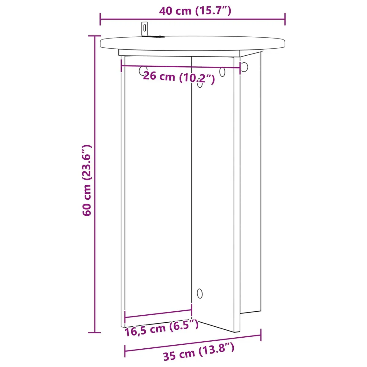 Plant Stand Indoor Display 60 cm White Modern Contemporary 2 Piece Ø40 cm