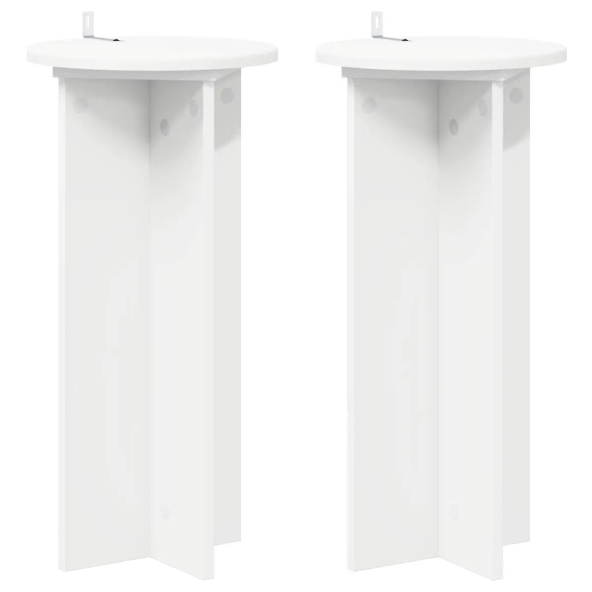 Plant Stand Indoor Display 2 pcs Ø29.5 x 60 cm White Engineered Wood Modern