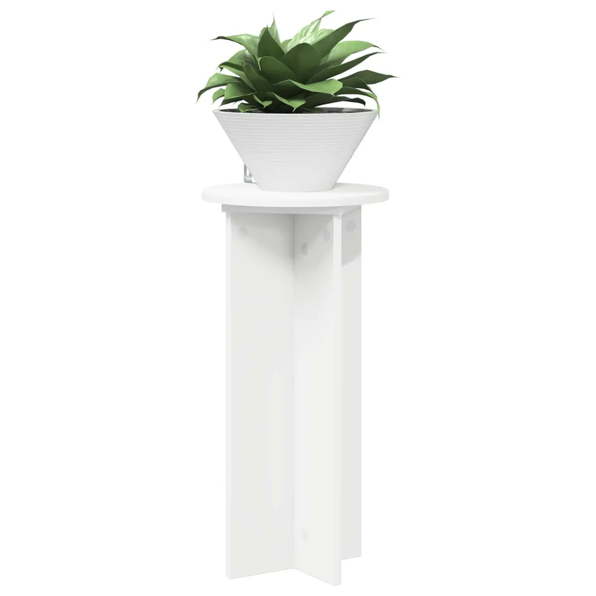 Plant Stand Indoor Display 2 pcs Ø29.5 x 60 cm White Engineered Wood Modern