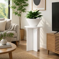 Plant Stand 2 Pieces White Modern Indoor Display Engineered Wood 29.5 x 40 cm