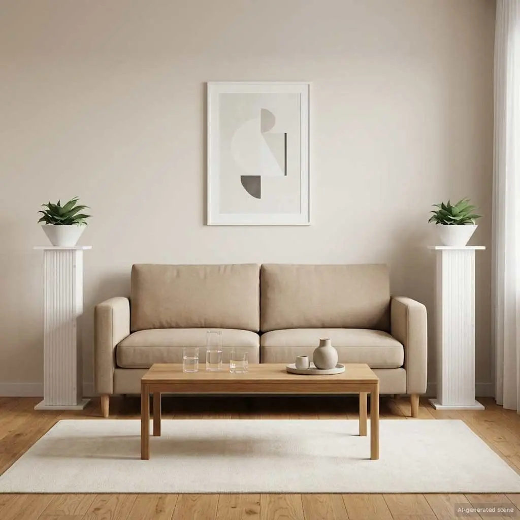 Plant Stand Indoor Display 2 Pieces White Engineered Wood