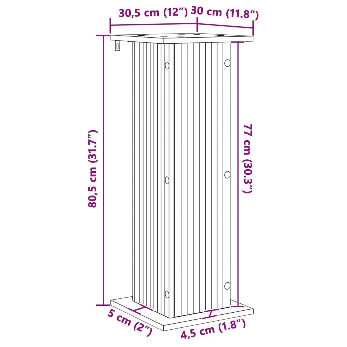 Plant Stand 2 Pieces Indoor Display Riser 30.5 x 30 x 80.5 cm White