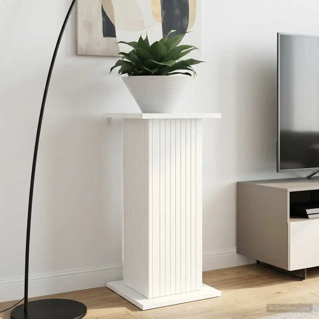 Plant Stand Indoor Display Unit 2 Pieces White Modern Shelving Unit