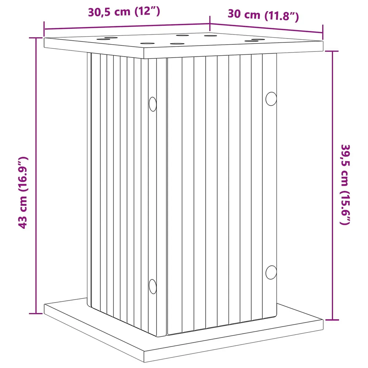 Plant Stand Indoor Display Riser 30.5cm White 2 Pieces