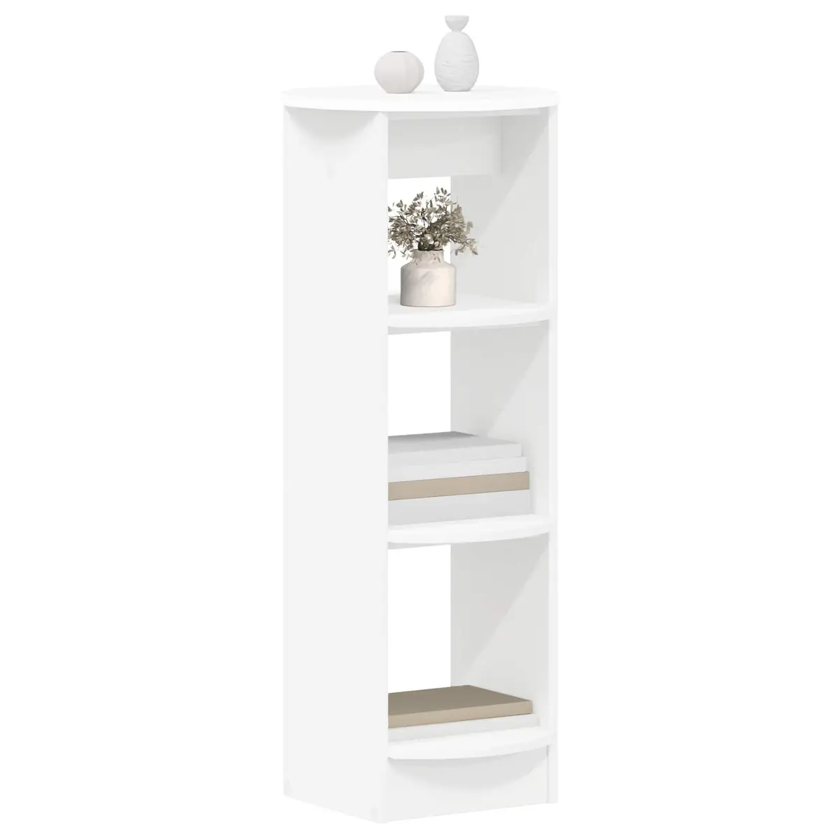 White Side Cabinet with Shelves 40x40x100cm
