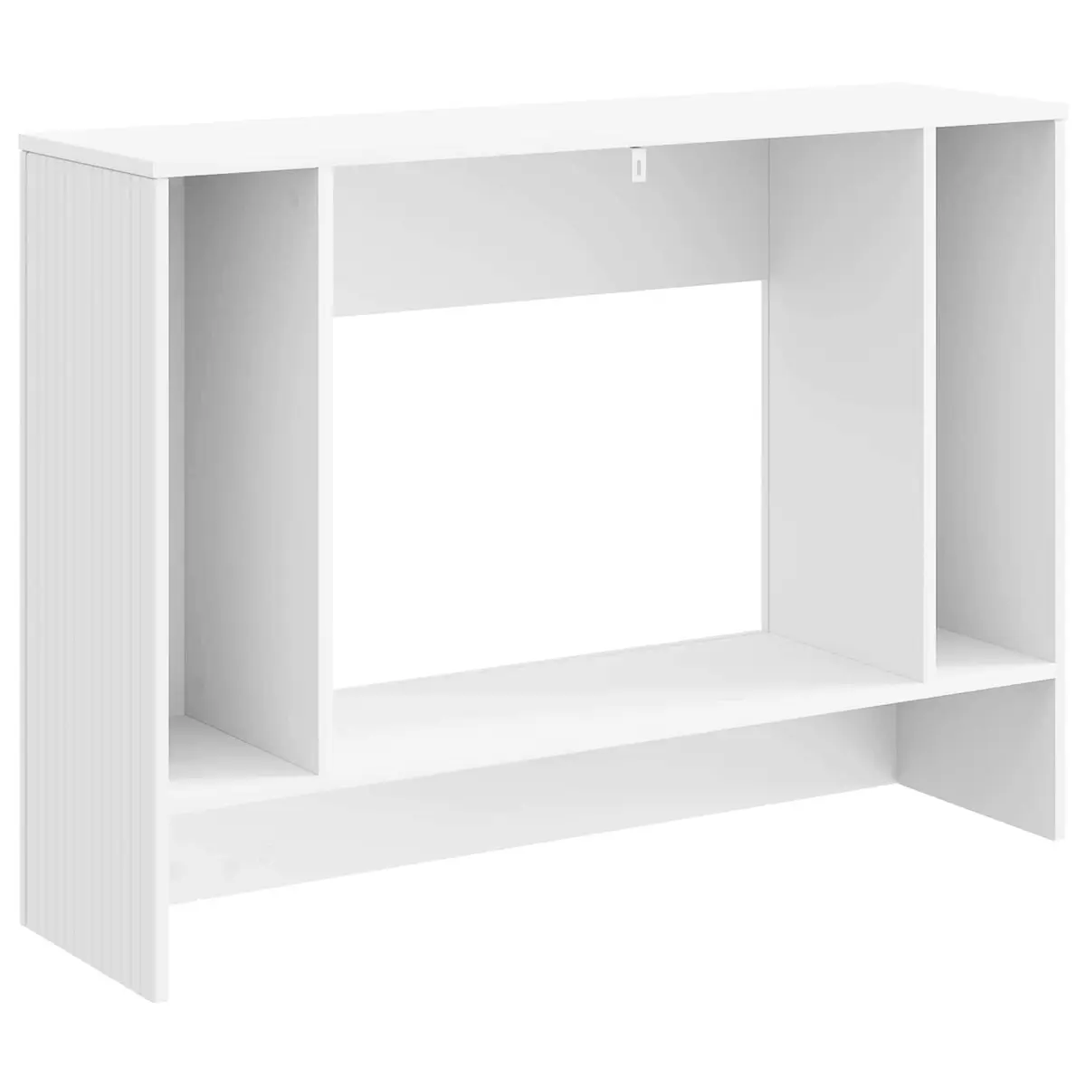 Console Table White Striped Storage Shelves Drawers 101 x 29 x 74 cm