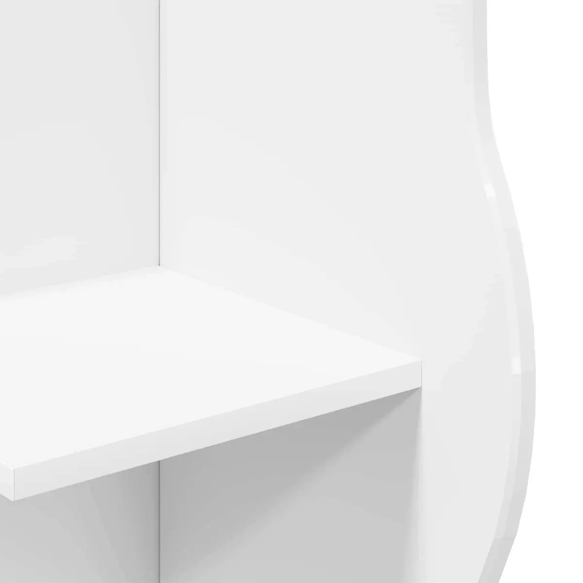Corner Shelf White 34x33x102cm Wave Design Wall Storage Shelving Unit Modern