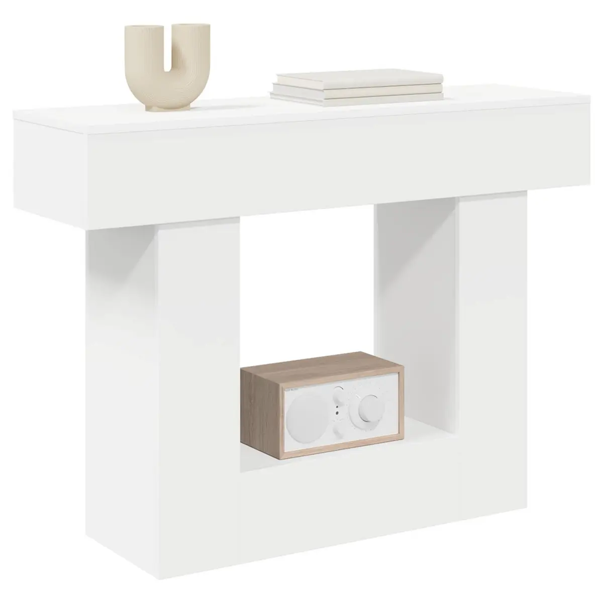Console Table Modern Entryway Storage Shelf 101x30x74cm White