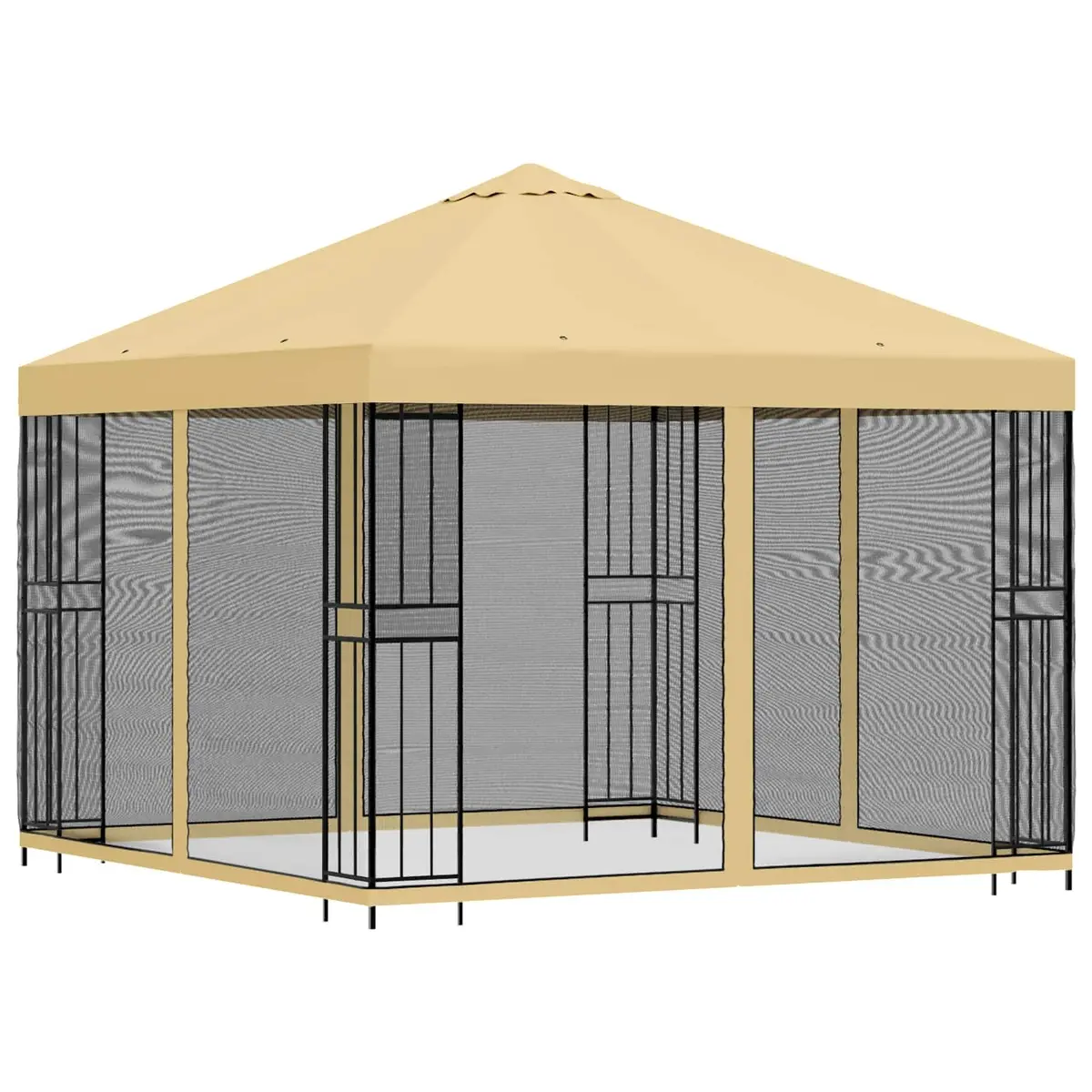 Garden Gazebo Outdoor Canopy 3 x 3 m Cream Polyester Steel Frame