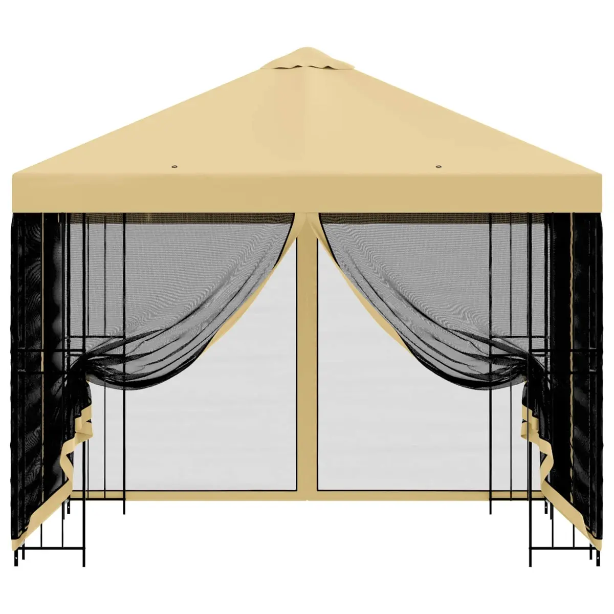Garden Gazebo Outdoor Canopy 3 x 3 m Cream Polyester Steel Frame
