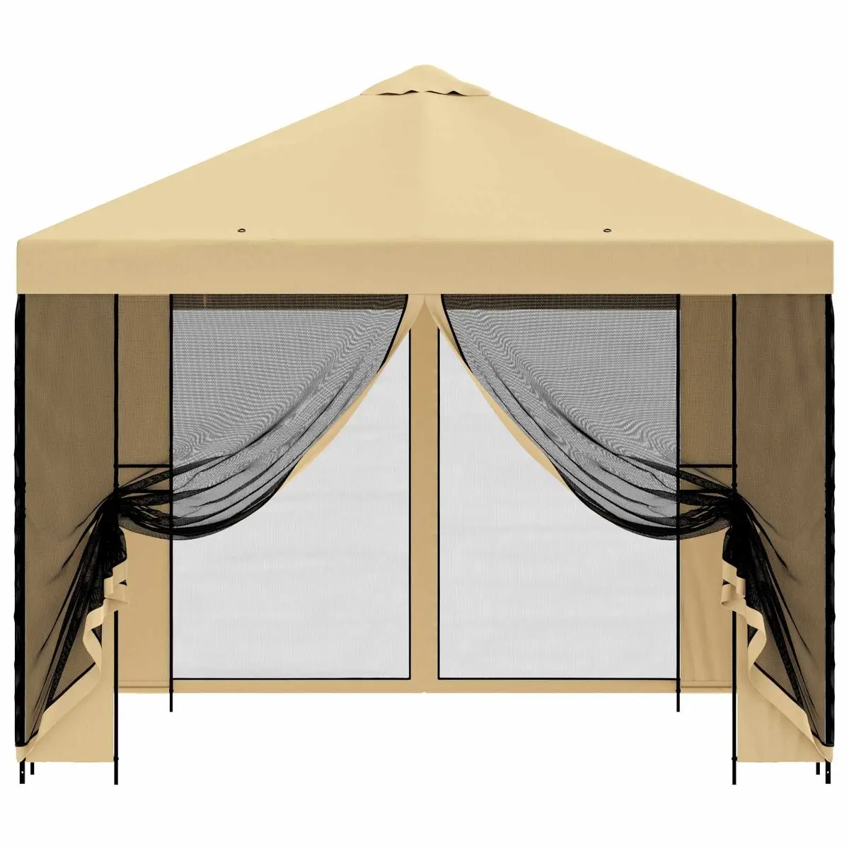 Outdoor Canopy Gazebo Cream 3x3m Polyester Steel Frame Shade Structure