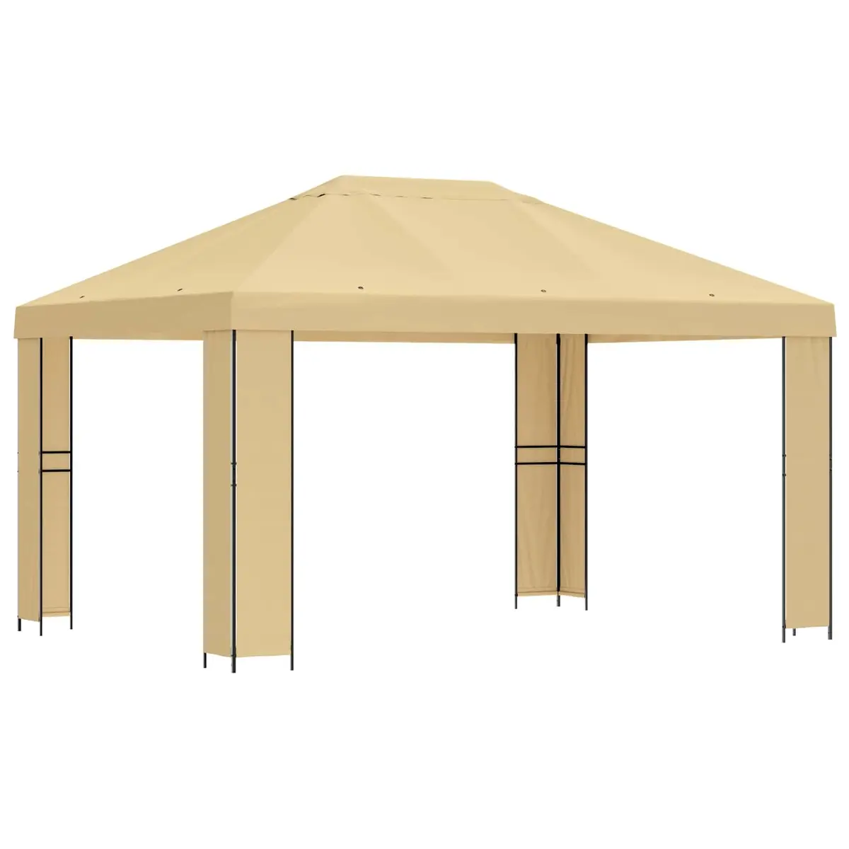 Outdoor Gazebo Canopy Structure Cream Steel Frame 4x3m Polyester Cover