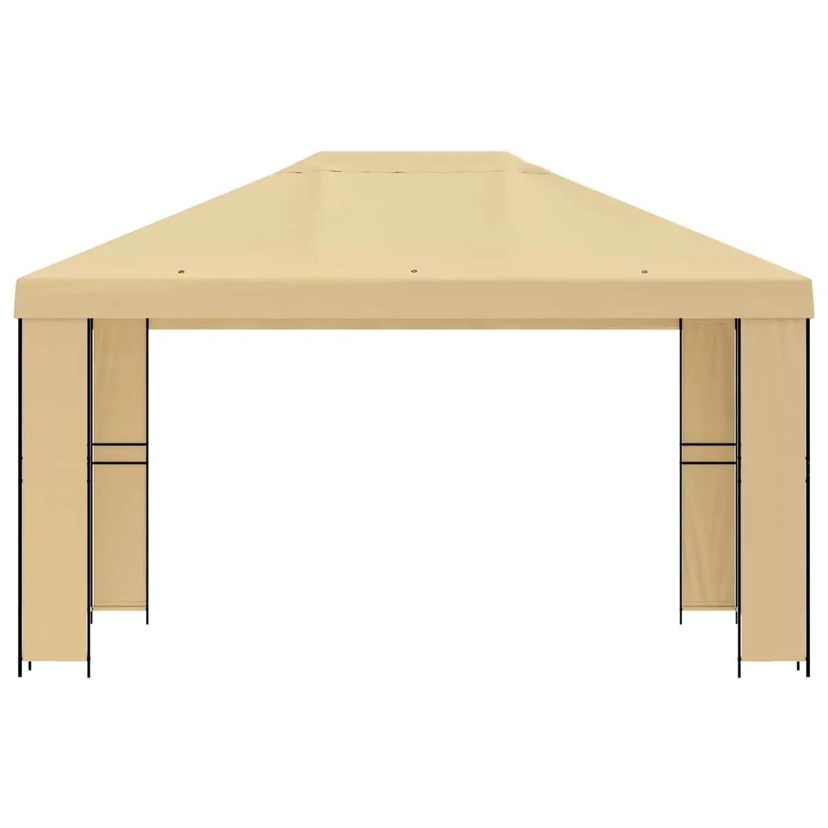 Outdoor Gazebo Canopy Structure Cream Steel Frame 4x3m Polyester Cover