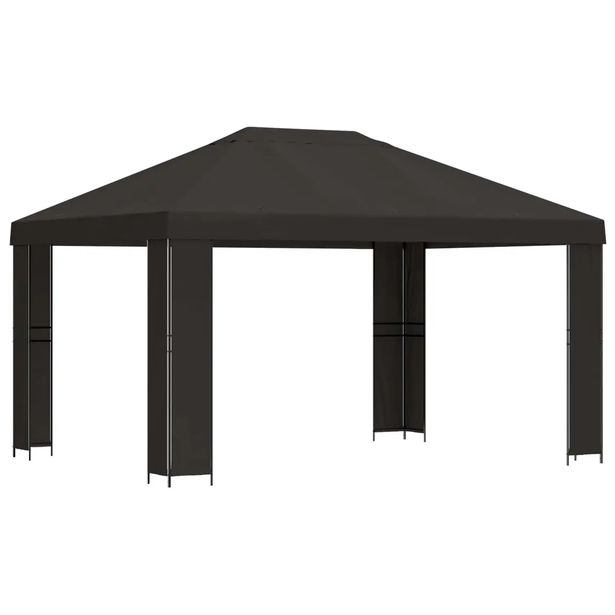 Gazebo Outdoor Canopy Shade Structure 4 x 3 m Anthracite Steel Frame Polyester