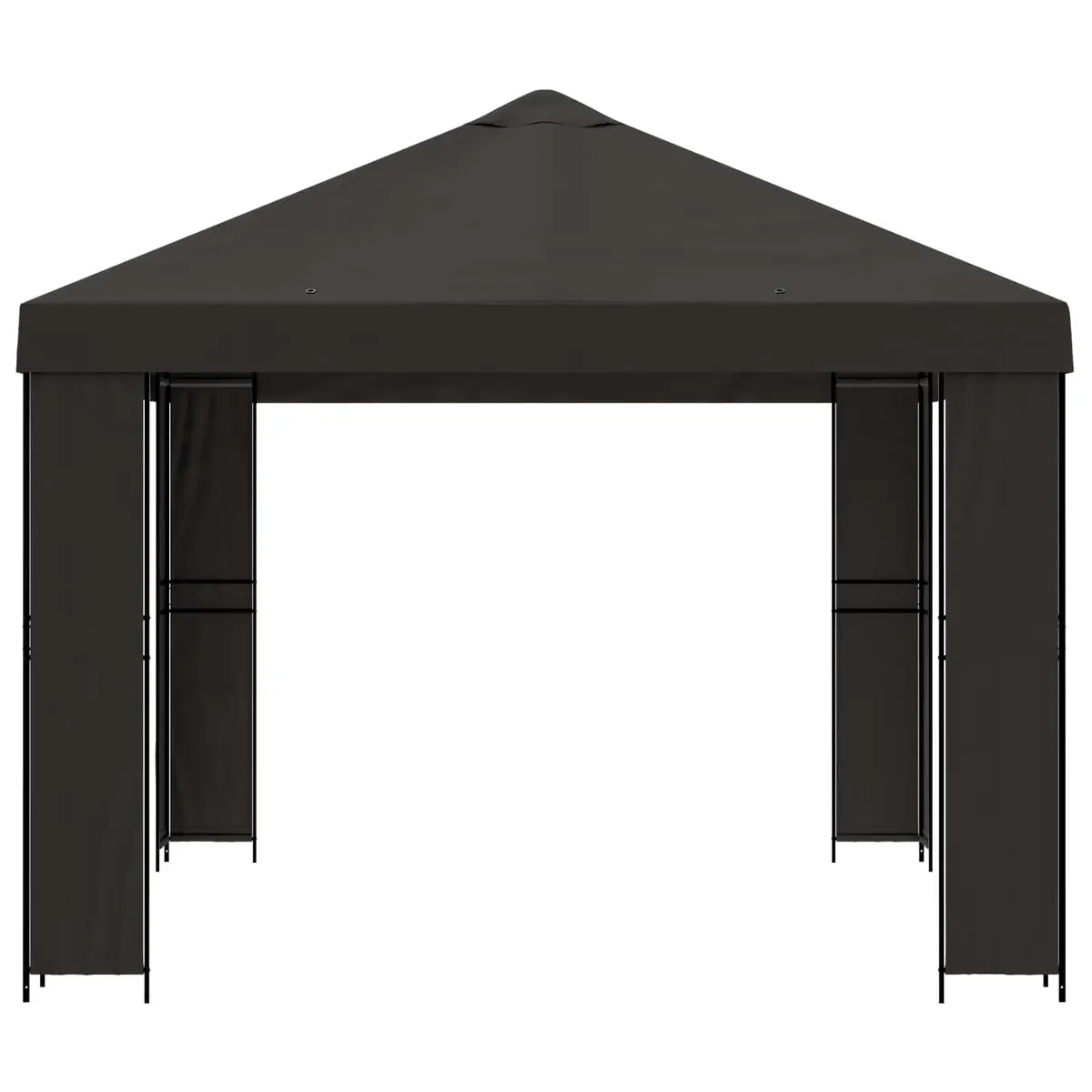 Gazebo Outdoor Canopy Shade Structure 4 x 3 m Anthracite Steel Frame Polyester