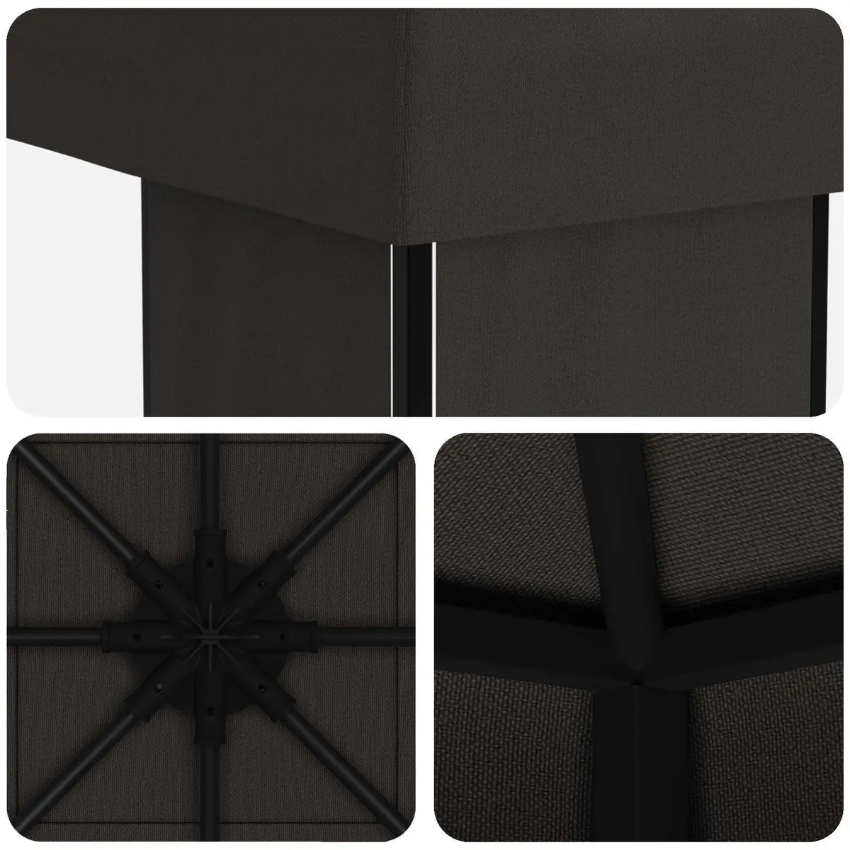 Gazebo Outdoor Canopy Shade Structure 4 x 3 m Anthracite Steel Frame Polyester