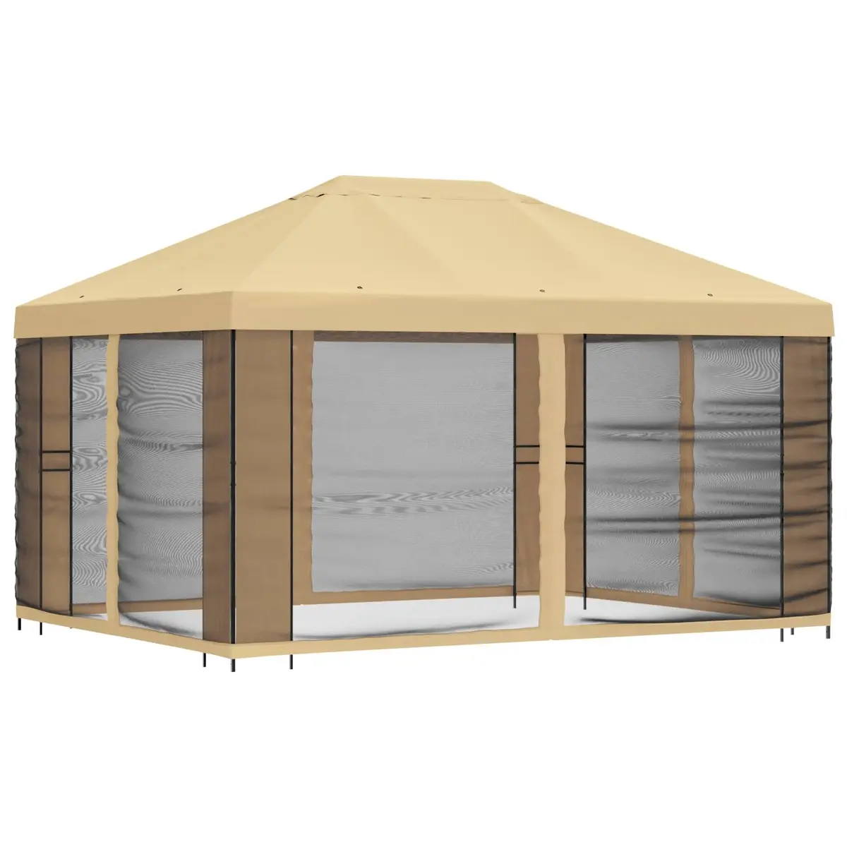 Garden Gazebo Canopy Outdoor Shade Structure 4x3m Steel Frame Cream