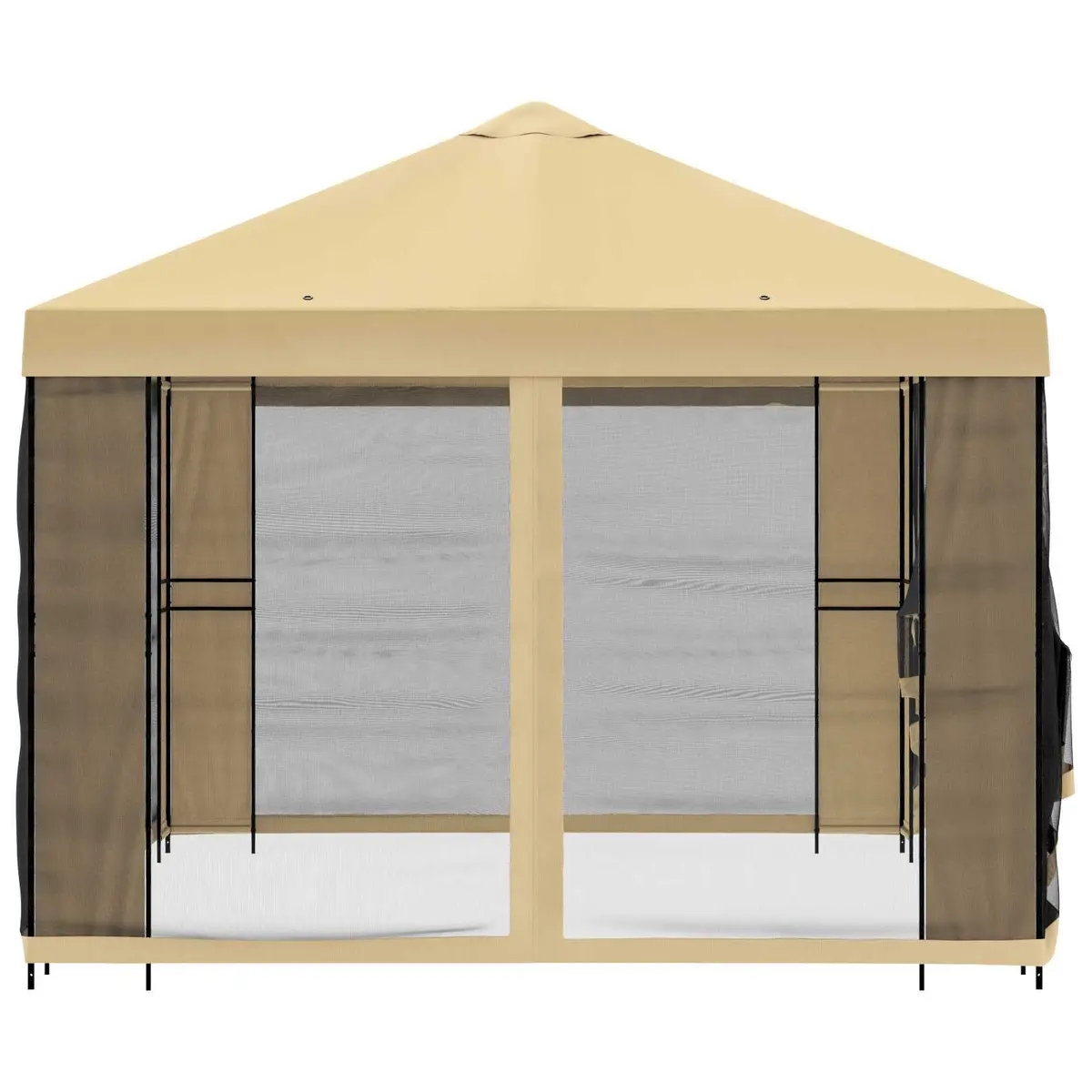 Garden Gazebo Canopy Outdoor Shade Structure 4x3m Steel Frame Cream