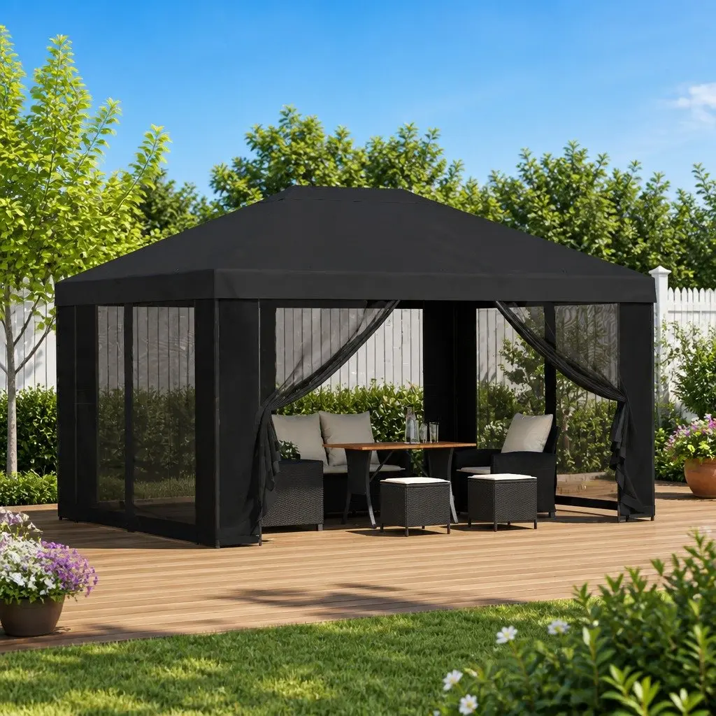 Garden Gazebo Canopy 4x3m Anthracite Outdoor Shade Pavilion