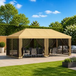 Reliable Cream Gazebo Canopy Cover 600.5 x 300.5 cm for Outdoor Areas