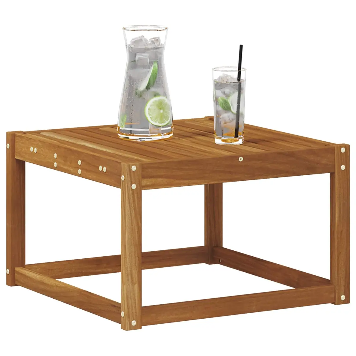 Outdoor Table Solid Acacia Wood Garden Side Table 59x59x37cm Brown