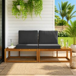 Value and Comfort: 2 Piece Brown Outdoor Sofa