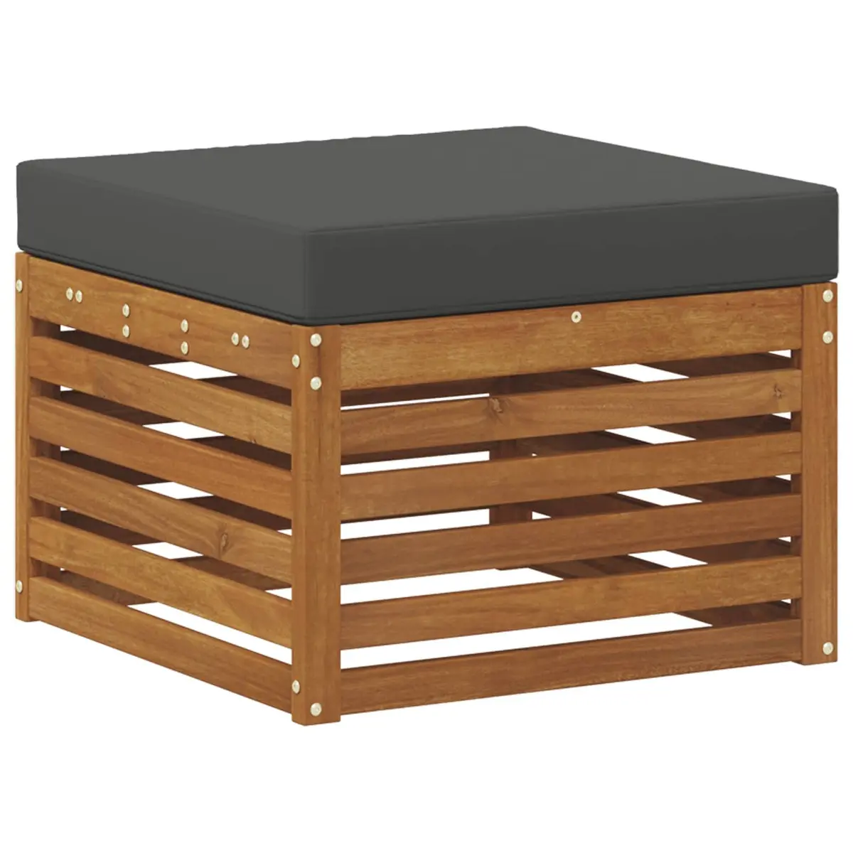 Outdoor Footstool Solid Acacia Wood Garden Patio Furniture Brown