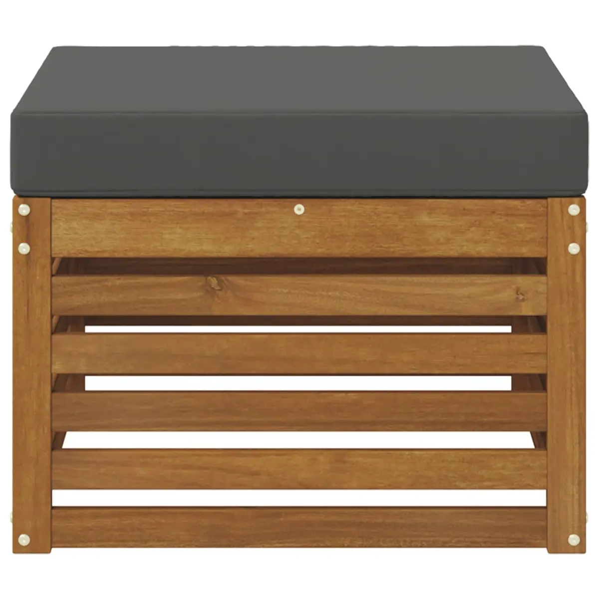 Outdoor Footstool Solid Acacia Wood Garden Patio Furniture Brown