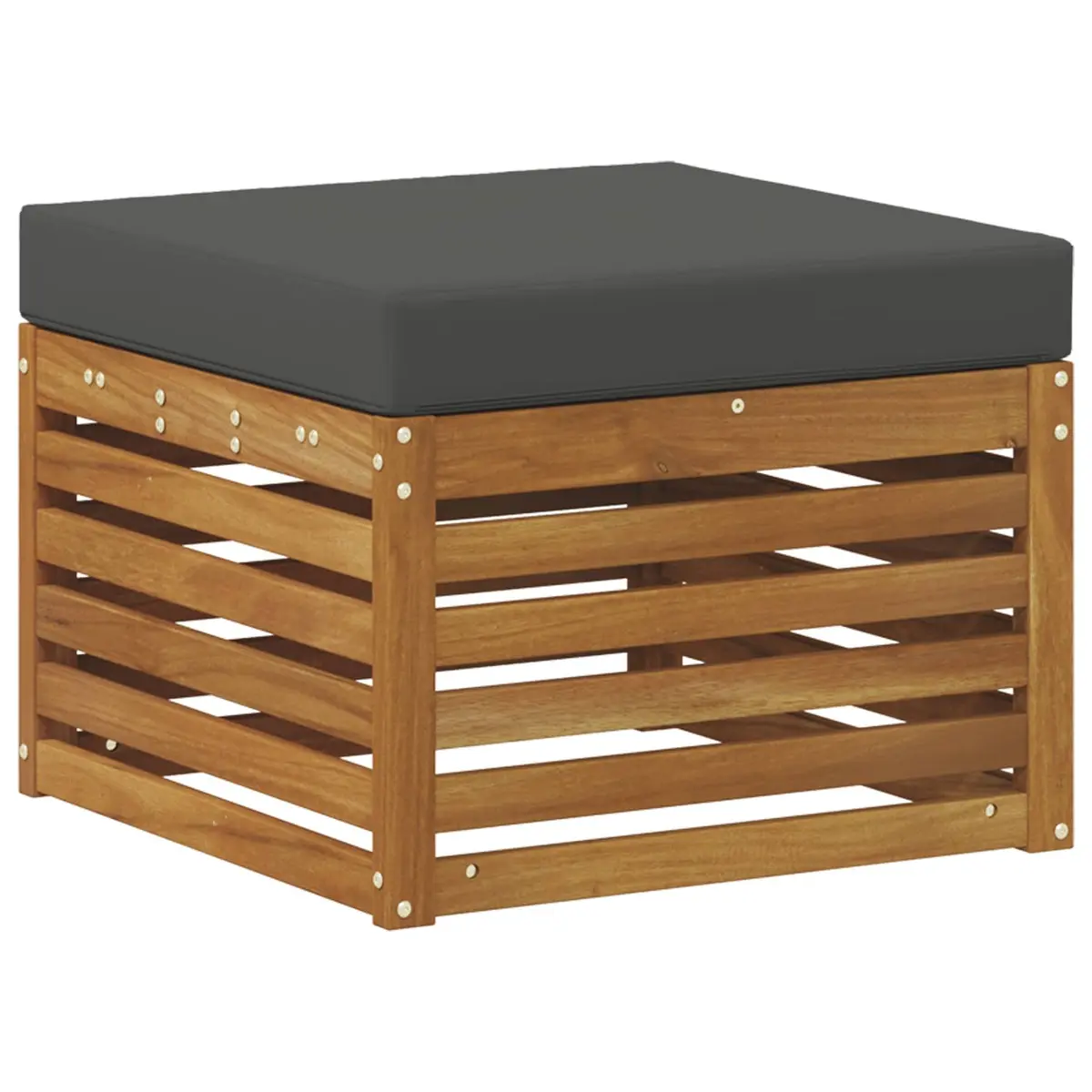 Outdoor Footstool Solid Acacia Wood Garden Patio Furniture Brown