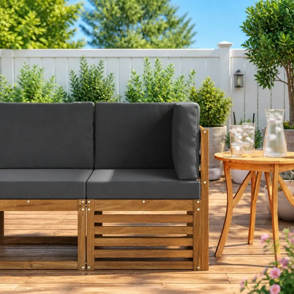 Acacia Wood Outdoor Corner Sofa for Gardens