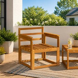 Brown Armrests for Outdoor Furniture, Set of 2, 59 x 6 x 61 cm