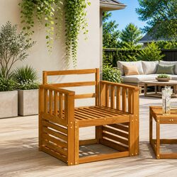 Comfortable Brown Armrests for Patio – 2-Piece Set