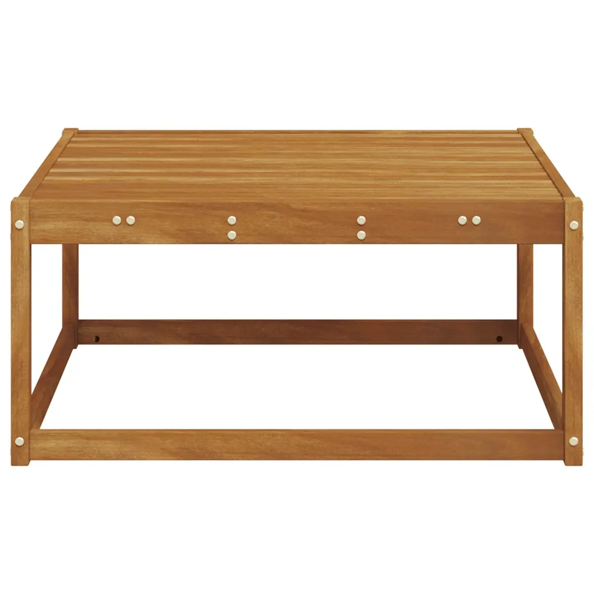 Outdoor Garden Table Natural 79 x 79 x 37 cm Patio Side Table Slatted Design
