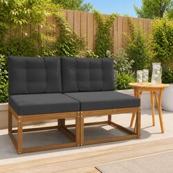 Warm and Practical Solid Wood Outdoor Middle Sofa