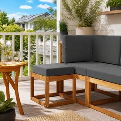 Practical Outdoor Sectional Sofa with Durable Acacia Wood