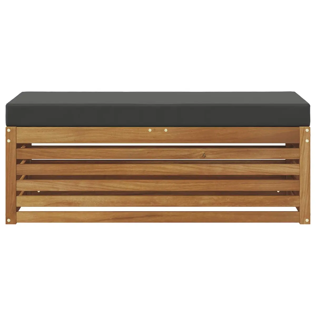 Acacia Wood Stool Bench Outdoor Seating Natural Anthracite Finish