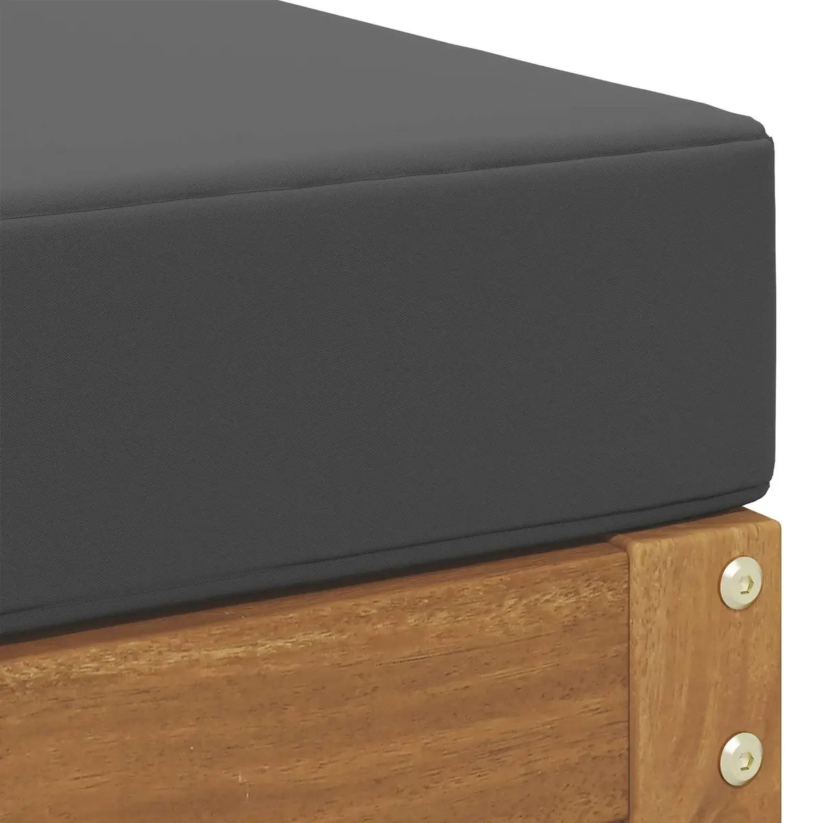 Acacia Wood Stool Bench Outdoor Seating Natural Anthracite Finish